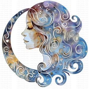 Clipart dell'acquerello dei segni zodiacali zodiacali per uso commerciale - Illustrazione astrologica per artigianato, arredamento, scrapbooking -12 PNG ad alta risoluzione