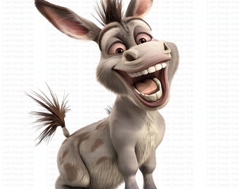 Happy Donkey Clipart: Kids' Crafts PNG Images (Commercial Use)