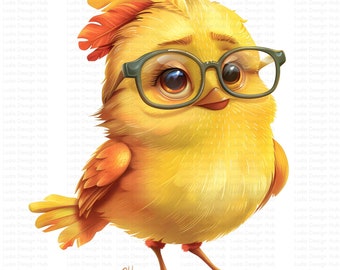 Funny Bird Clipart: 12 PNG Images for Kids Crafts (Commercial Use)