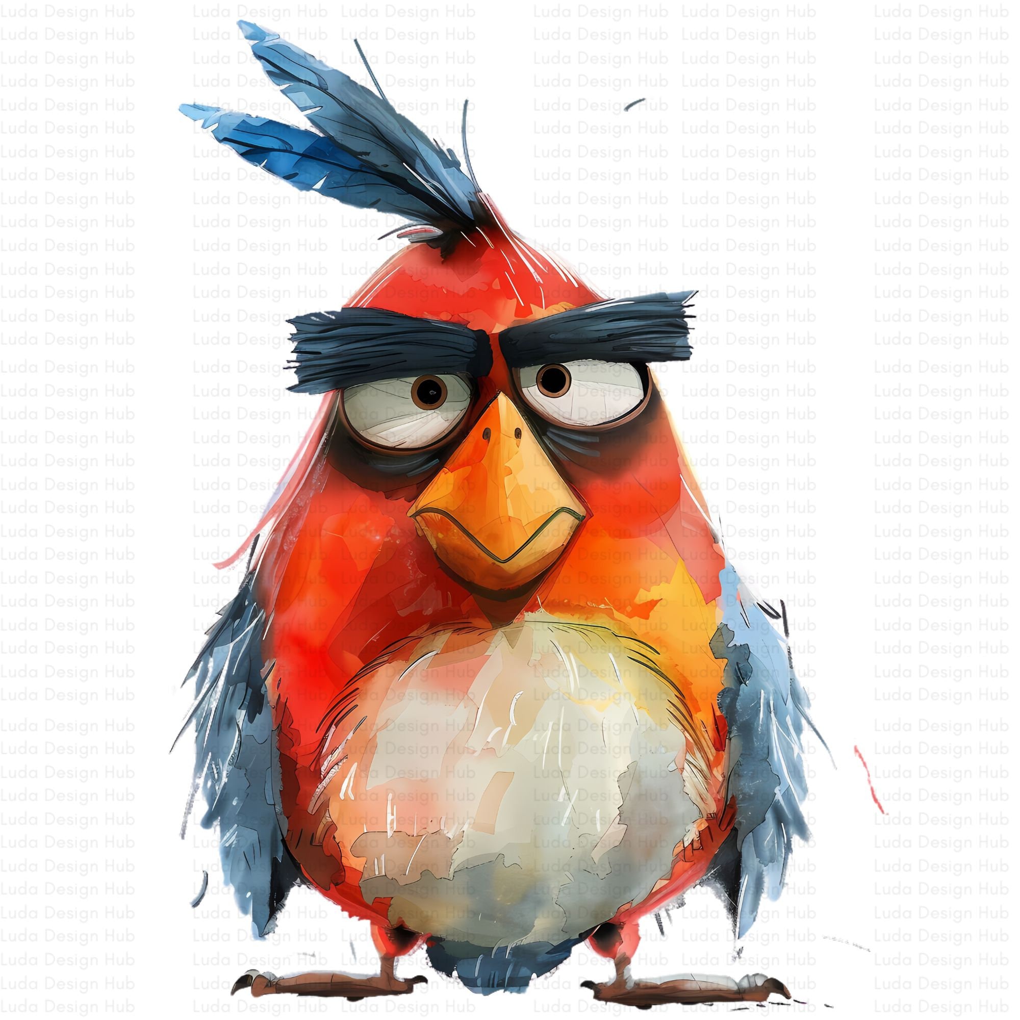 14 Grumpy Birds Clipart Collection , Premium Watercolor Clipart, High ...