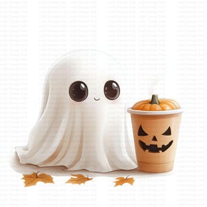 Cute Little Ghost Clipart for Commercial Use - Adorable Ghost Illustrations for Crafts, Decor, and Scrapbooking - 12 High-Resolution PNGs