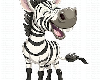 Happy Zebra Clipart: Kids Crafts PNGs (12 High-Resolution)