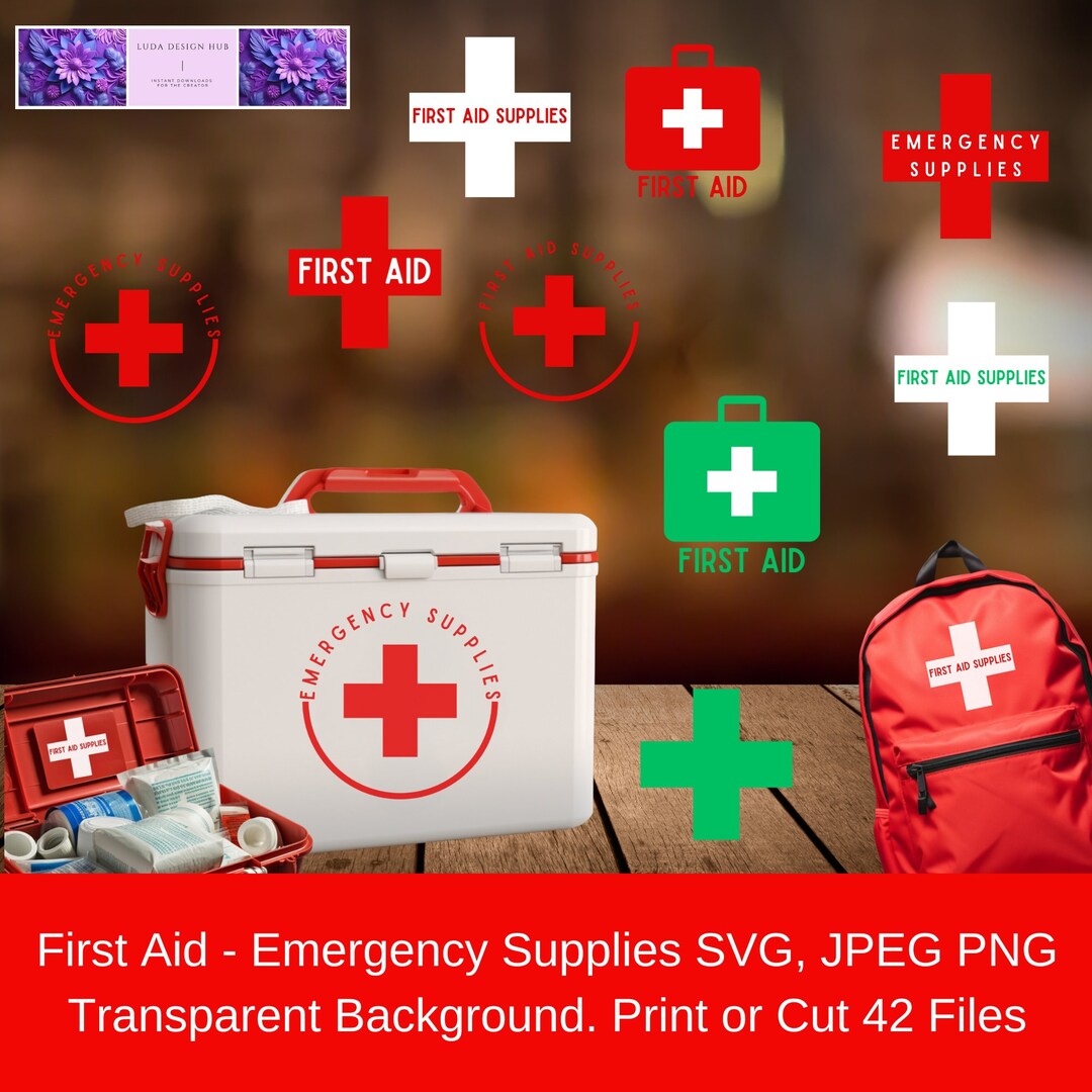 Emergency Kit Label Designs Distinct SVG PNG JPEG Bundle Etsy