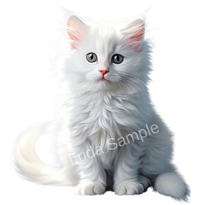 Cute Kitten Clip Art - 10 Premium Quality Images - Digital Planner, Watercolor Kittens, Scrapbook Commercial Use - Instant Digital Download