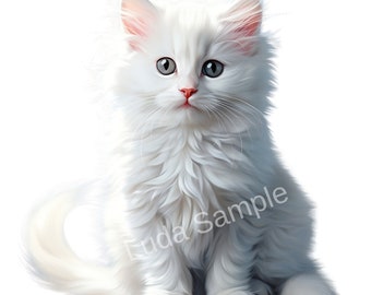 Cute Kitten Clip Art - 10 Premium Quality Images - Digital Planner, Watercolor Kittens, Scrapbook Commercial Use - Instant Digital Download