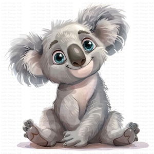 Adorable and Funny Koala Clipart Collection - 12 High-Quality PNG Images with Transparent Backgrounds for Commercial Use