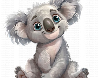 Funny Koala Clipart: 12 PNG Images, Transparent Background (Commercial Use)