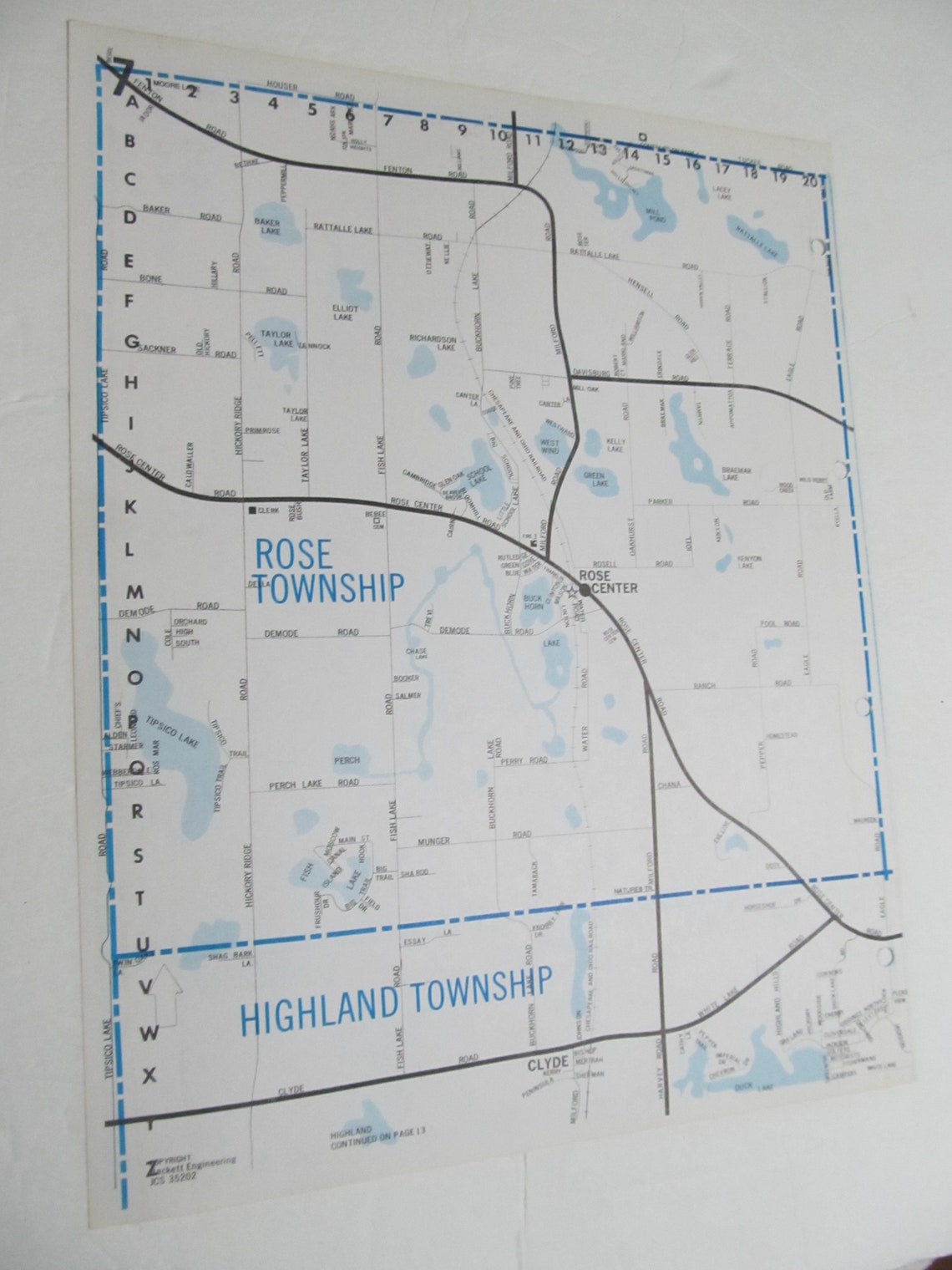 Addison Township Michigan Street Map Vintage 14x11 Etsy