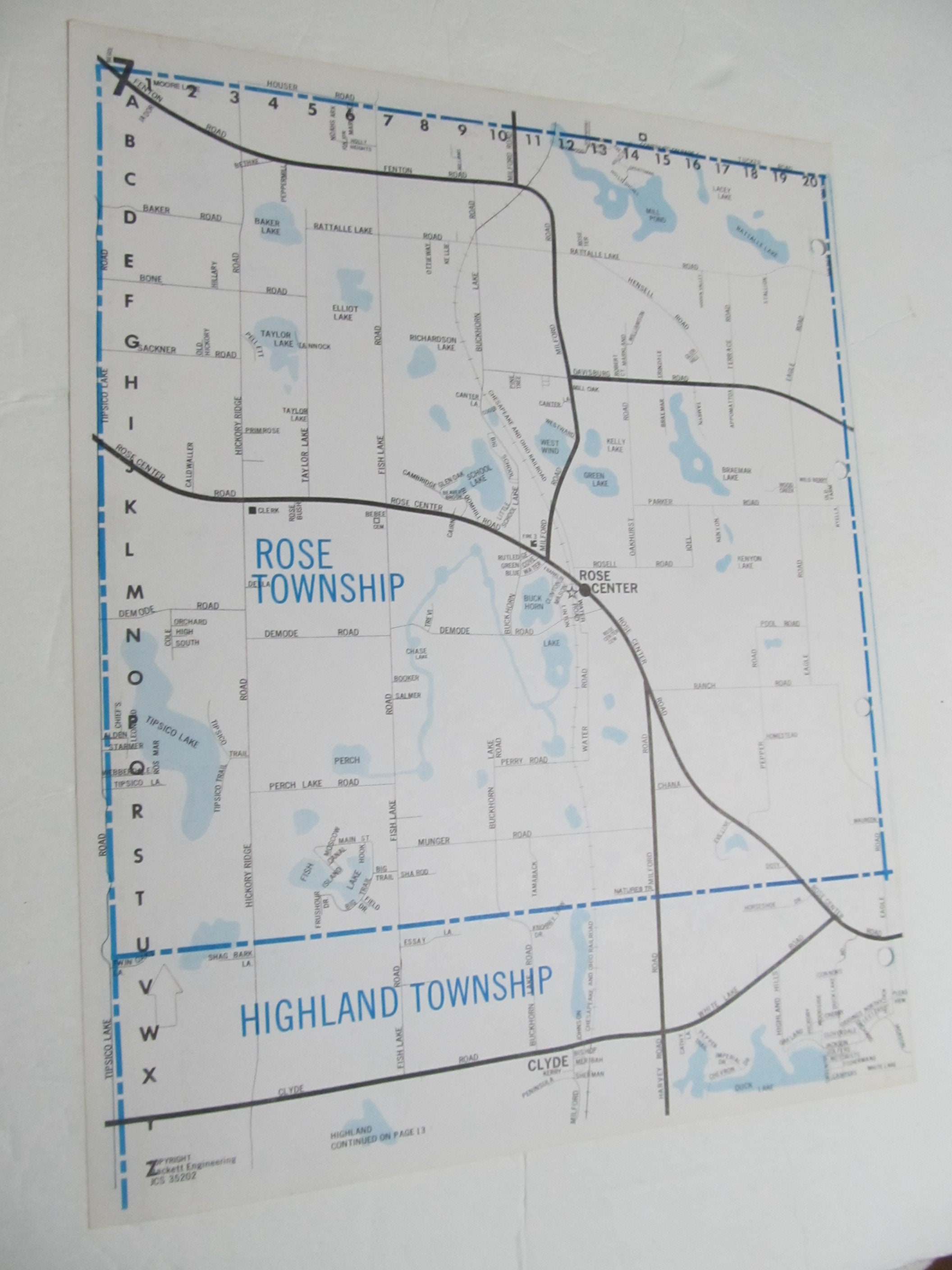 Addison Township Michigan Street Map Vintage 14x11 Etsy