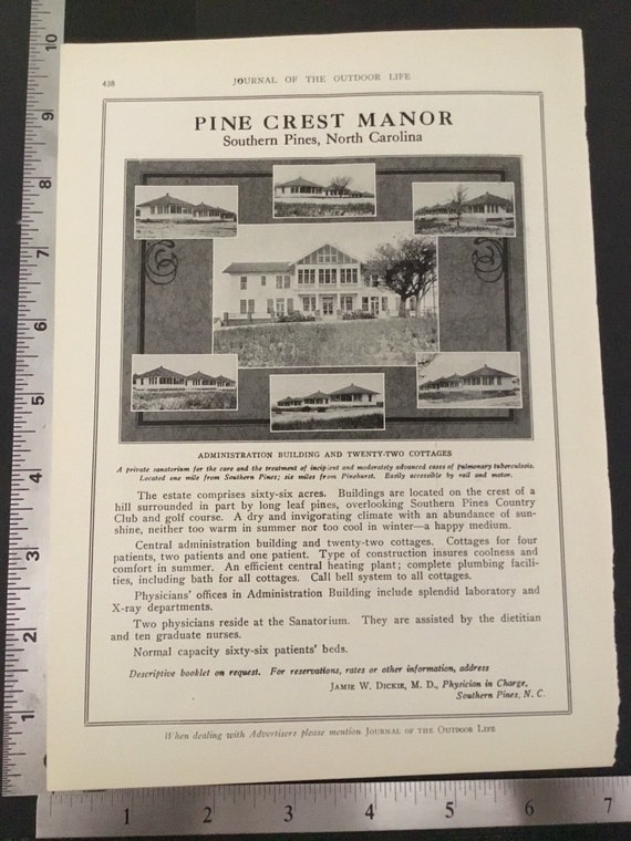 1929 Ad Pine Crest Manor Southern Pines Nc 22 Cottages Etsy