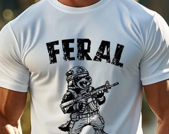 Feral Honeybadger in Military Attire png, jpg, svg digital file