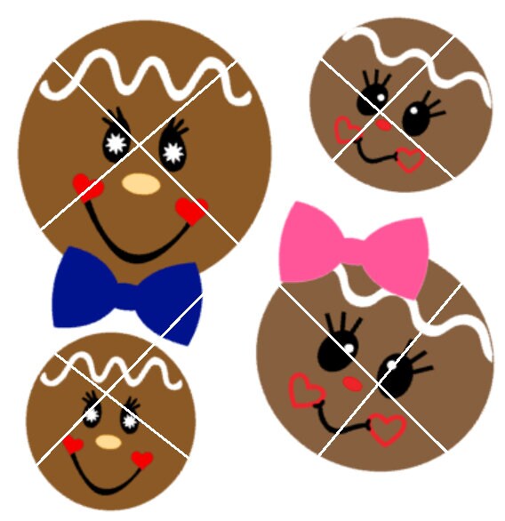 Gingerbread Faces Boy and Girl Png,svg,jpg File... Design Space Users ...