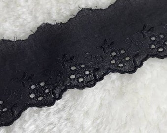 3.50 EUR/meter festoon lace cotton lace black 5 cm wide laundry lace