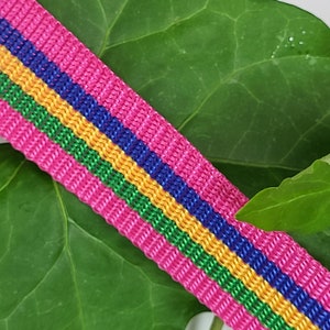 2,30 Euro/Meter Taschenband, Gurtband, Streifen, Bunt, dickes Band, 2,5 cm breit