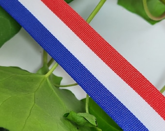 1,60 Euro/Meter Gurtband, Ripsband, Rot,Weiß, Blau, 30 mm, Taschenband, Niederlande Flagge