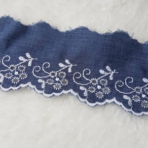 3,60 EUR/Meter Festonspitze Baumwollspitze Jeans  5 cm breit Wäschespitze