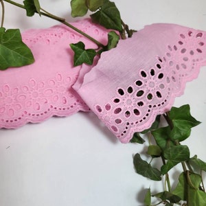 3,75 EUR/Meter Festonspitze Baumwollspitze 7,5 cm breit Wäschespitze Rosa