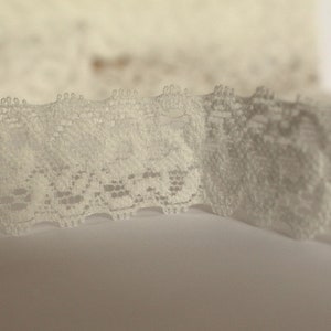 2,59 EUR/METER Elastische Wäschespitze, Wäschegummi, Rüschenspitze beige Spitze 30mm breit