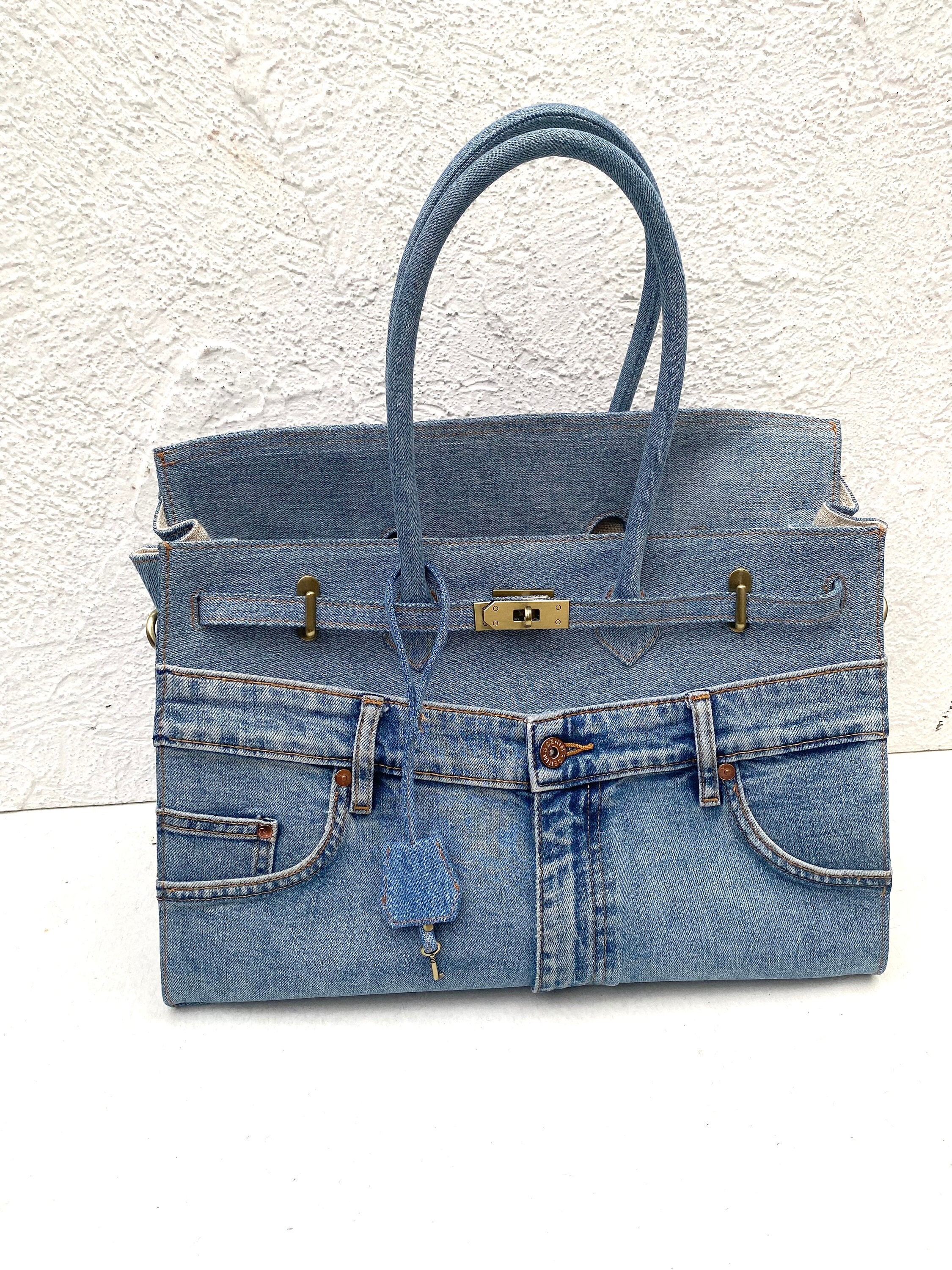 Upcycle Denim Bag 40 Cm Eco friendly Jeans Bag Handmade Upcycle Jeans Bag Etsy Ireland