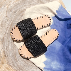 Seseh Slides, Leather Slide On, Woven Sandal, Tanned Leather, Woven Leather Slides, Woven Leather Sandal, Summer Style Sandal