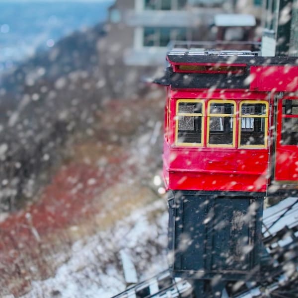 A snowy incline scene