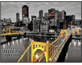 2022 Pittsburgh Christmas Skyline 2022 Pittsburgh Calendar | Etsy
