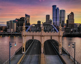Smithfield Street Bridge & Skyline at Sunrise