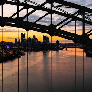 Sunrise view from the West End bridge  - Downtown Pittsburgh