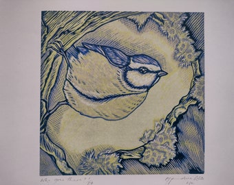 Who Goes There? original limited edition linocut print