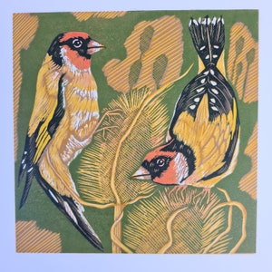 Autumn Gold original limited edition hand pulled linocut print