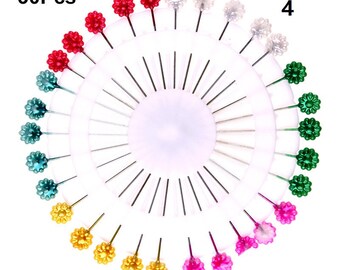 80 Perla Testa Sartoria Fioristi Pin Cucire Nozze Colorate Artigianali Su Misura