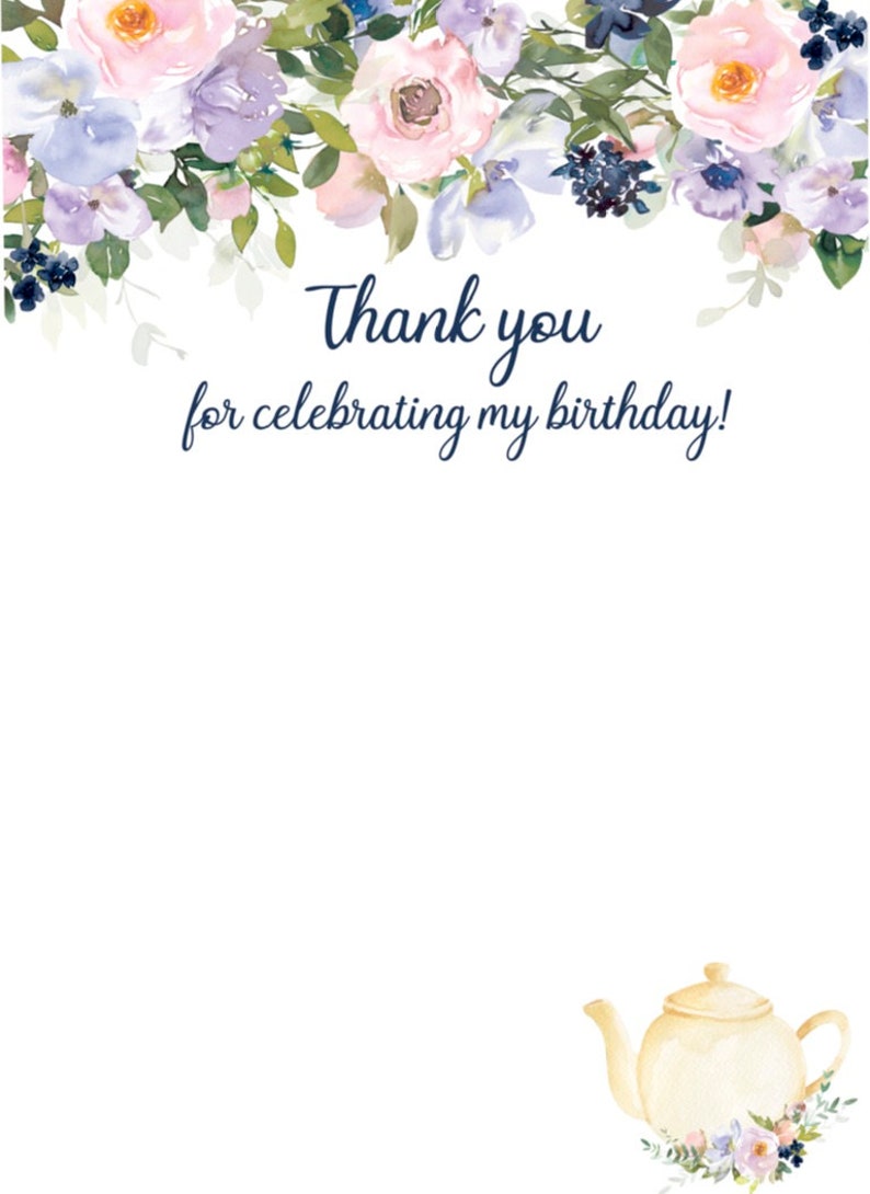 Girls Tea Party Invitation Let/'s Celebrate Together Birthday Par-tea Invitations
