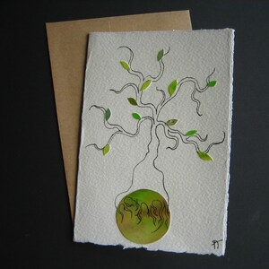 Carte aquarelle sans texte unique Promotion 3 pour 25 La planète verte Cadeau Noel unique Art canadien Aquarelliste canadien