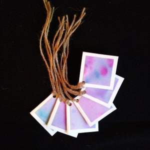 Mini cartes cadeaux Noel aquarelle Promotion 3 pour 28 peint à la main paquet de 6 avec corde jute tout occasion cartes sans message