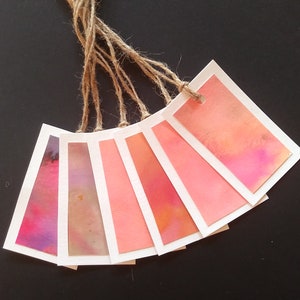 Étiquettes à cadeaux Noel aquarelle peint à la main paquet de 6 étiquette aquarelle avec corde de jute tout occasion sans message