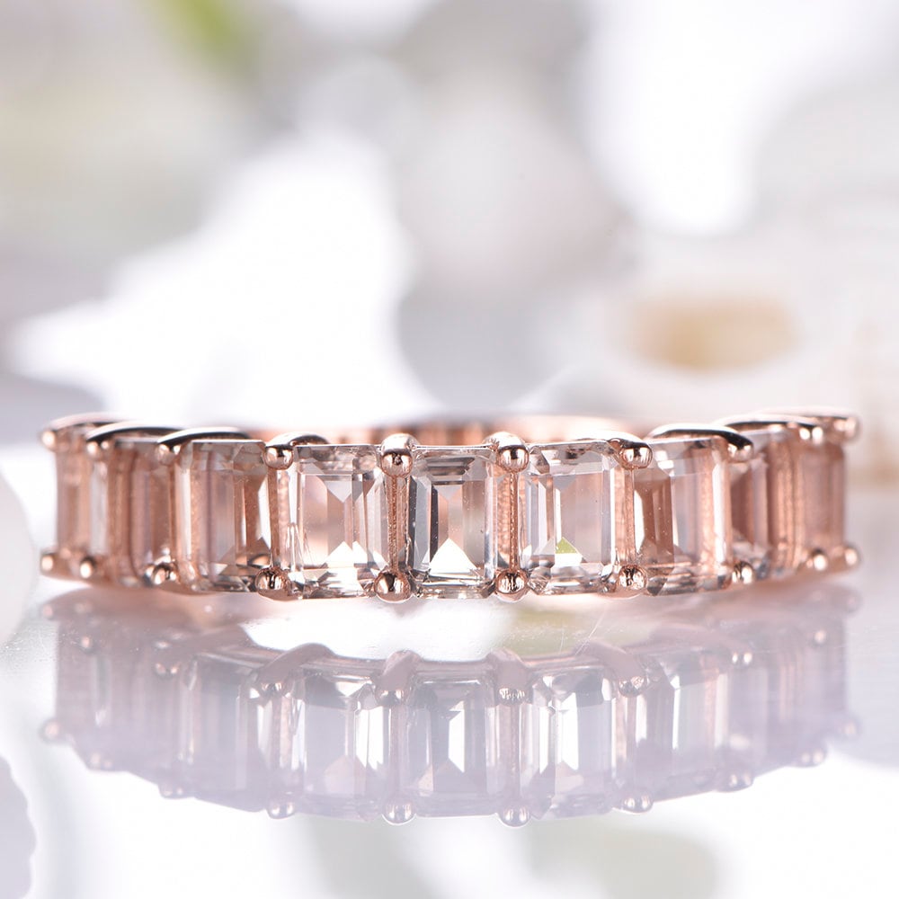 Morganite eternity band outlet