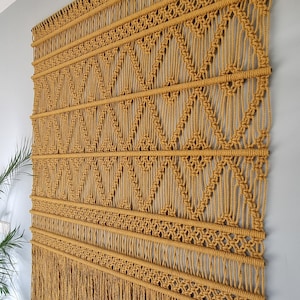 Large Macrame Wall Hanging Handmade Wall Hanging for Acoustics Artisan Knotted Wall Art Luxury Stylish Home Decor