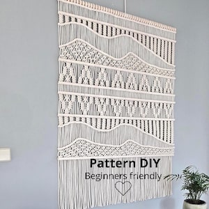 Macrame PATTERN Wall Hanging DIY Wall Decor Digital PDF Download Tutorial Macrame DIY Wall Tapestry Beginner Friendly Instruction Wall Art