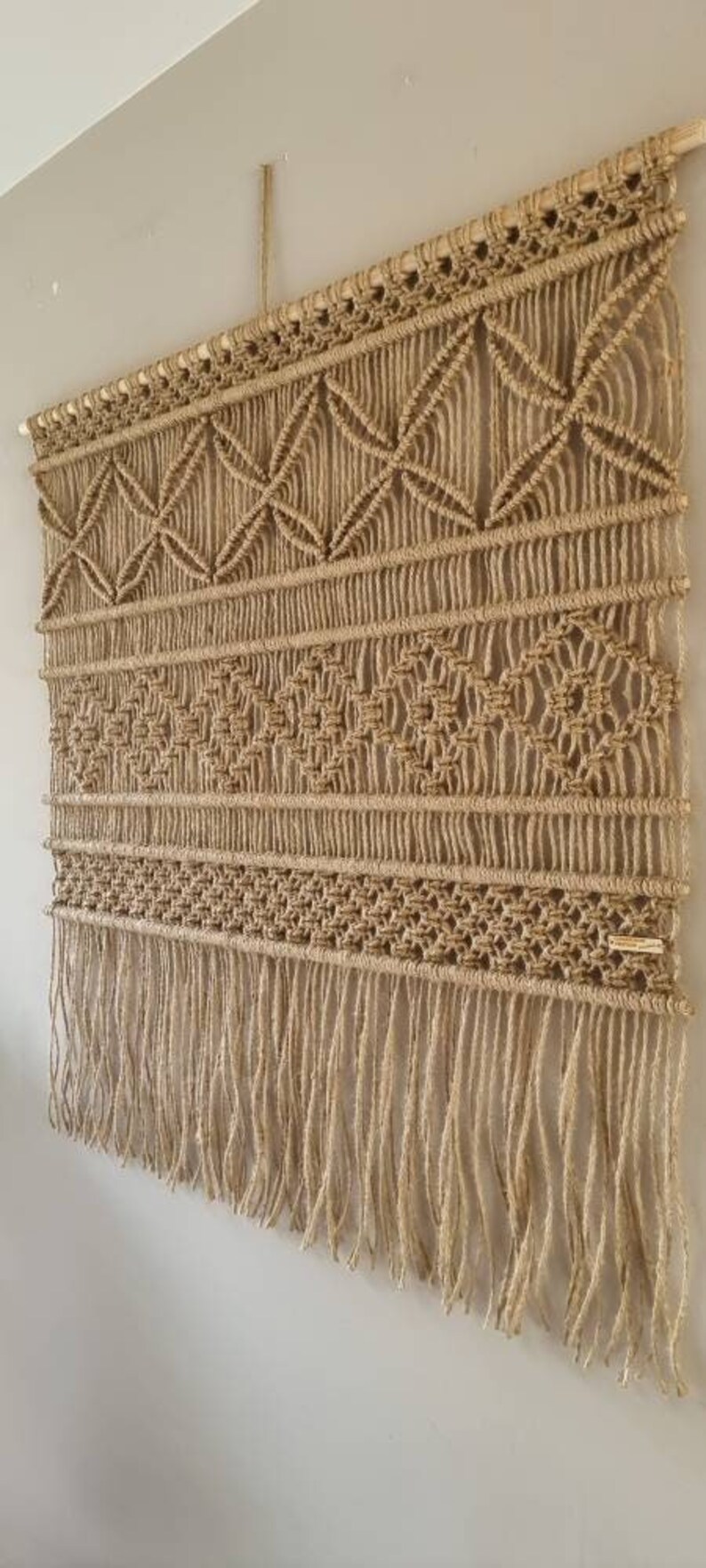 JUTE Handgemaakt Macrame Wandkleed Wanddecoratie JUTE Etsy Nederland