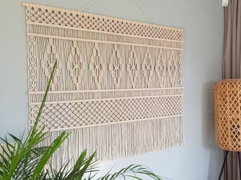 macramé patroon wandkleed beginners vriendelijk, makkelijk patroon door iedereen te maken