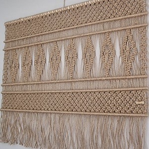 JUTE Macrame Wandkleed Handgemaakt Retro Stijl Macramé Wandtapijt Home Improvement Muurdecoratie Wandhanger Muurtapijt voor Akoestiek TULIP afbeelding 7