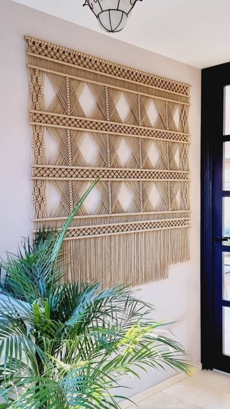 Macrame Wall Hanging GOLD Wall Art Decor Exclusive Golden Wall Etsy