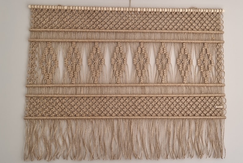 JUTE Macrame Wandkleed Handgemaakt Retro Stijl Macramé Wandtapijt Home Improvement Muurdecoratie Wandhanger Muurtapijt voor Akoestiek TULIP afbeelding 8