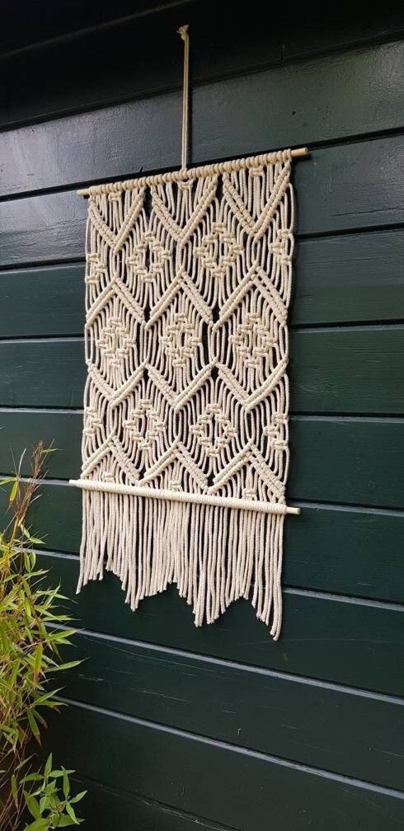 Macramé PATROON DIY Wandkleed Tutorial Zelf een Macramé Wandhanger Maken Download pdf Wandhanger Basis Patroon met Stap voor Stap uitleg