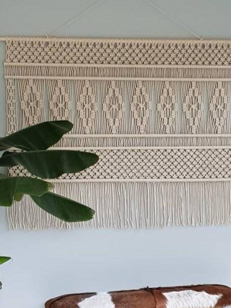macramé patroon wandkleed beginners vriendelijk, makkelijk patroon door iedereen te maken