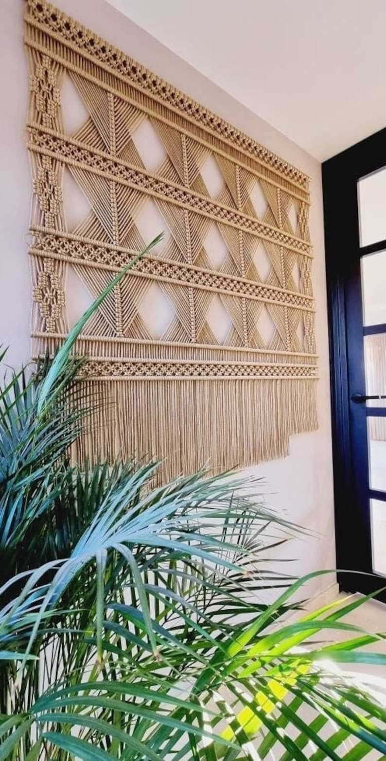 Macrame Wall Hanging GOLD Gold Wall Art Decor Exclusive Etsy