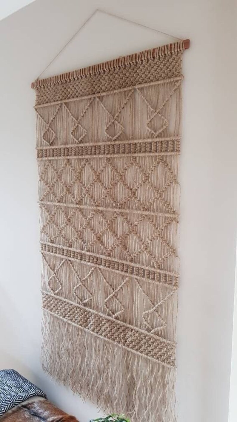 Jute Macrame Wall Hanging Trendy Macrame Wall Decoration With Etsy