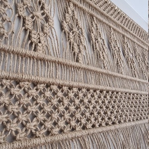 JUTE Macrame Wandkleed Handgemaakt Retro Stijl Macramé Wandtapijt Home Improvement Muurdecoratie Wandhanger Muurtapijt voor Akoestiek TULIP afbeelding 4