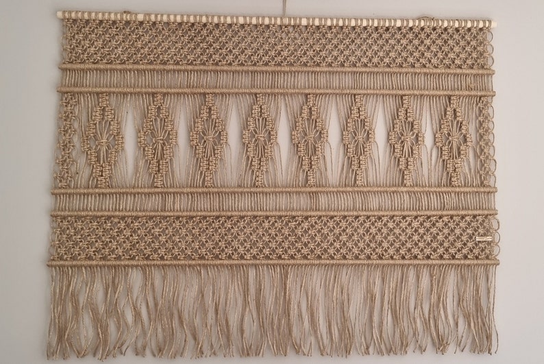 JUTE Macrame Wandkleed Handgemaakt Retro Stijl Macramé Wandtapijt Home Improvement Muurdecoratie Wandhanger Muurtapijt voor Akoestiek TULIP afbeelding 5