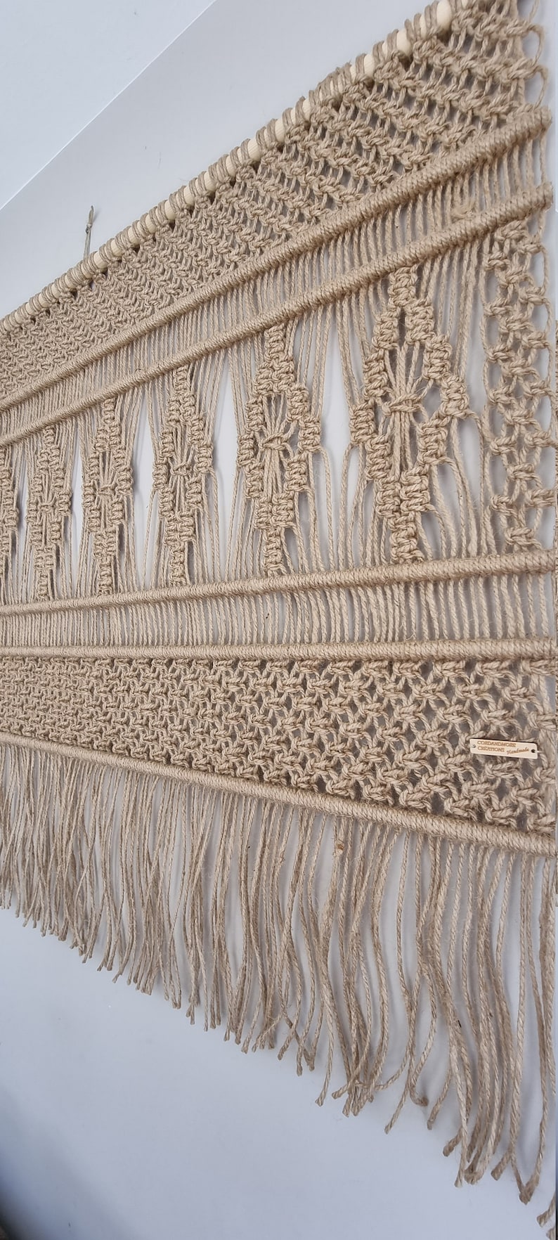 JUTE Macrame Wandkleed Handgemaakt Retro Stijl Macramé Wandtapijt Home Improvement Muurdecoratie Wandhanger Muurtapijt voor Akoestiek TULIP afbeelding 2